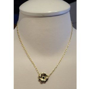 Nordstrom Flower Necklace with emerald CZ